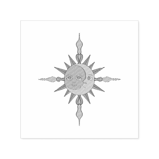 Sol och Måne Självfärgande Stämpel (Design)