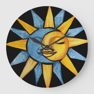 Sol och Måne Stor Klocka