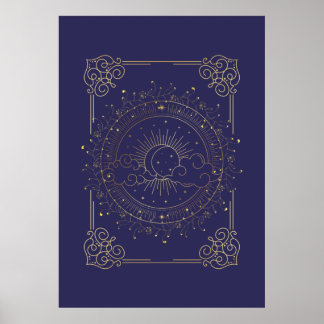 Sol och Måne, Tarot Magi Poster