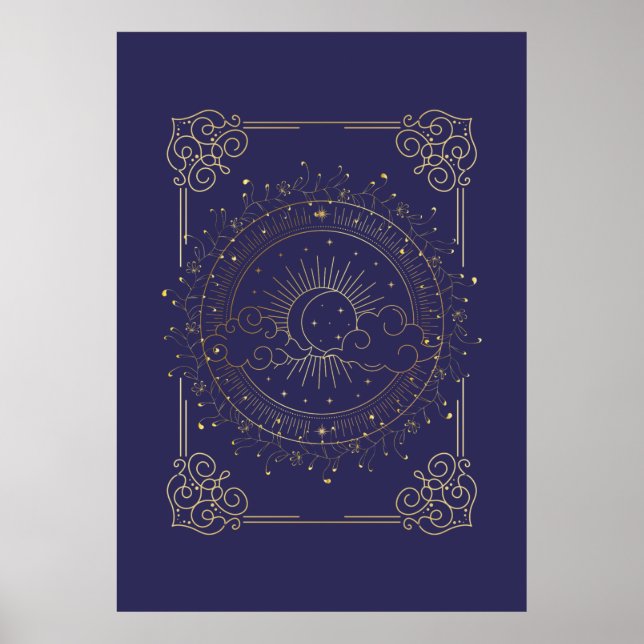 Sol och Måne, Tarot Magi Poster (Framsidan)