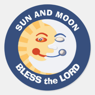 Sol och måne välsignar Herren Runt Klistermärke