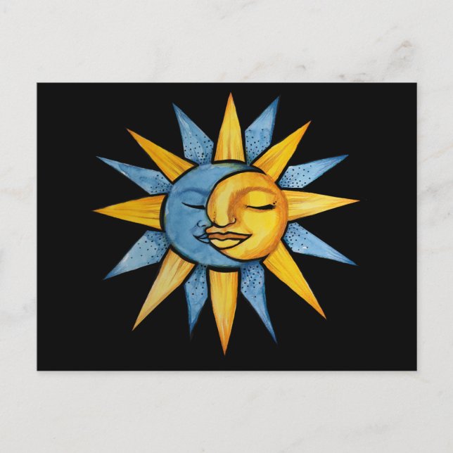 Sol och Måne Vykort (Framsida)