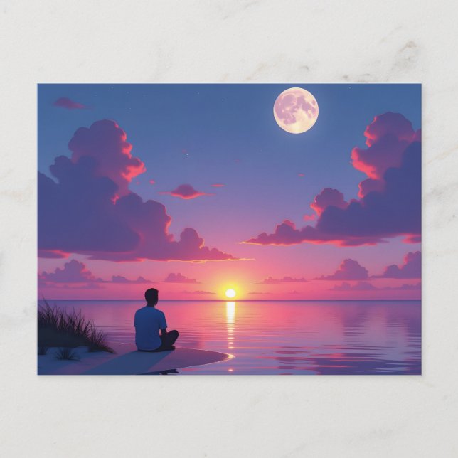 Sol och måne vykort (Framsida)