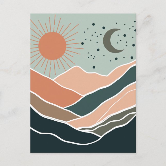 Sol och Måne Vykort (Framsida)