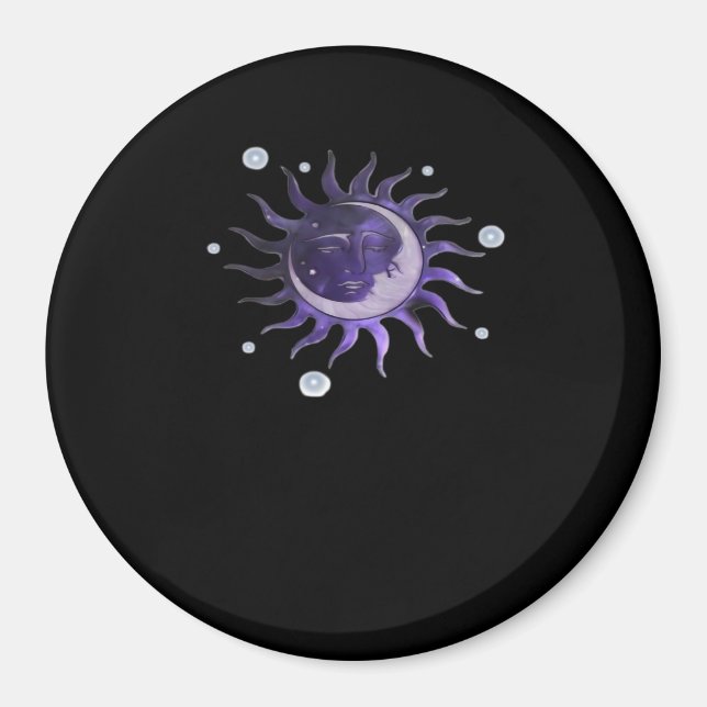 Sol och Måne Whimsigothic Gothic Witchy Witch Magnet (Framsidan)