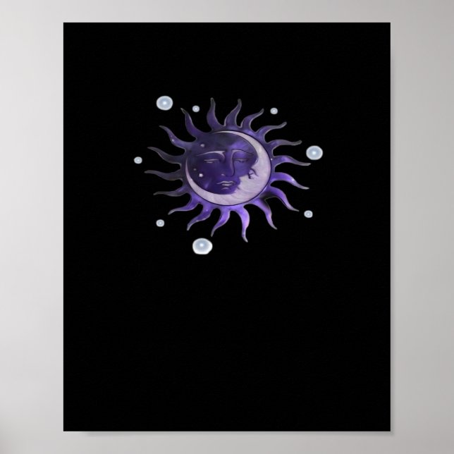 Sol och Måne Whimsigothic Gothic Witchy Witch Poster (Framsidan)