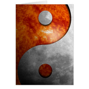 Sol och måne Yin och Yang symbol Hälsningskort
