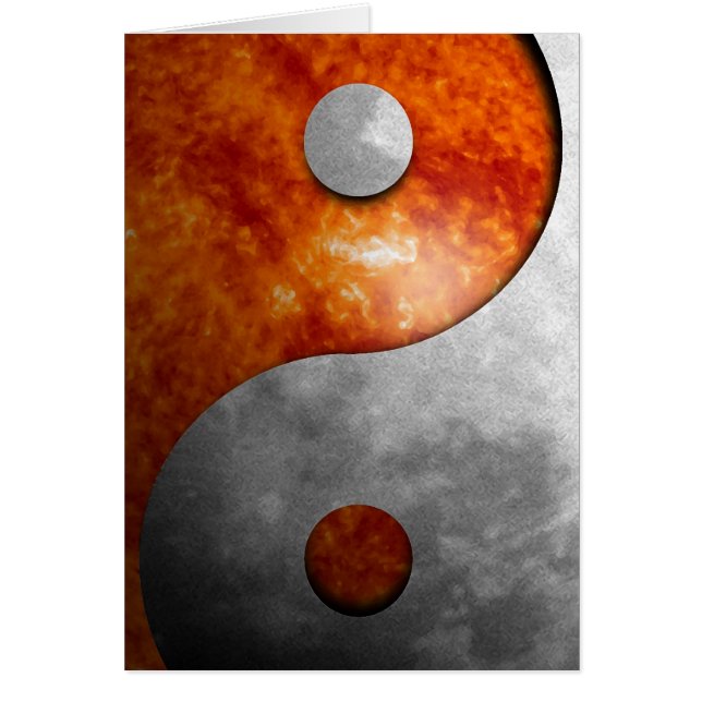 Sol och måne Yin och Yang symbol Hälsningskort (Framsidan)