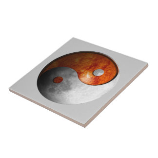 Sol och måne Yin Yang Kakelplatta