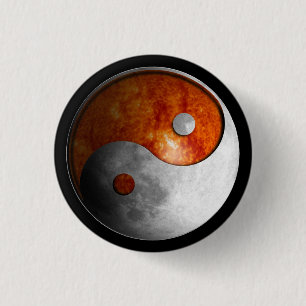 Sol och måne Yin Yang Knapp