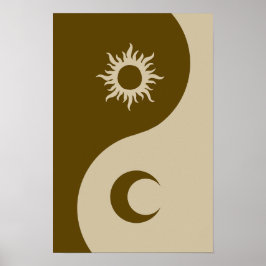 Sol och måne yin-yang poster