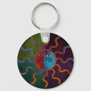 Sol- och månekeychain nyckelring