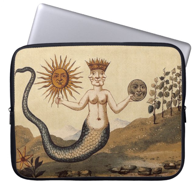 Sol- och måneMerman Laptop Sleeve (Framsidan)