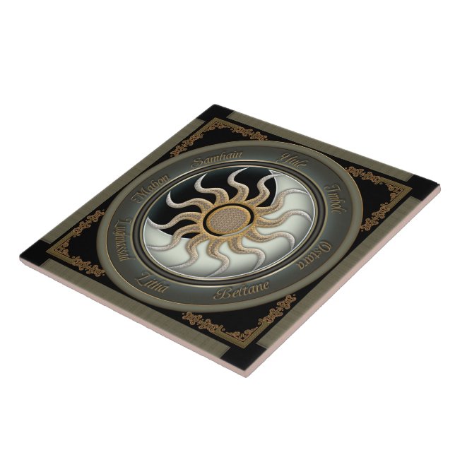 Sol- och månepaganen rullar kakelplatta (Sidan)