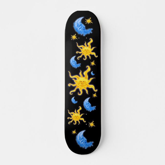 Sol- och måneSkateboard Skateboard Bräda 20,5 Cm (Framsida)
