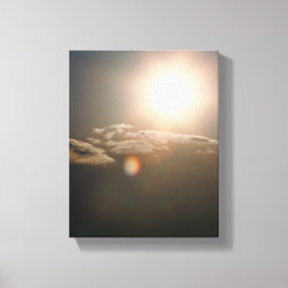 Sol och moln med Blå himmel Canvastryck
