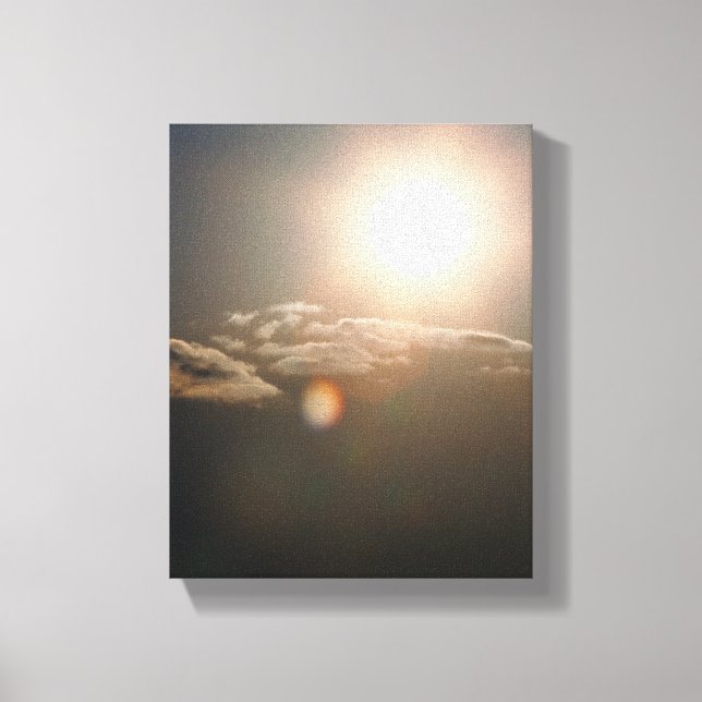 Sol och moln med Blå himmel Canvastryck (Framsida)