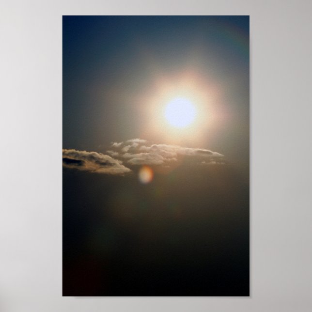Sol och moln med Blå himmel Poster (Framsidan)
