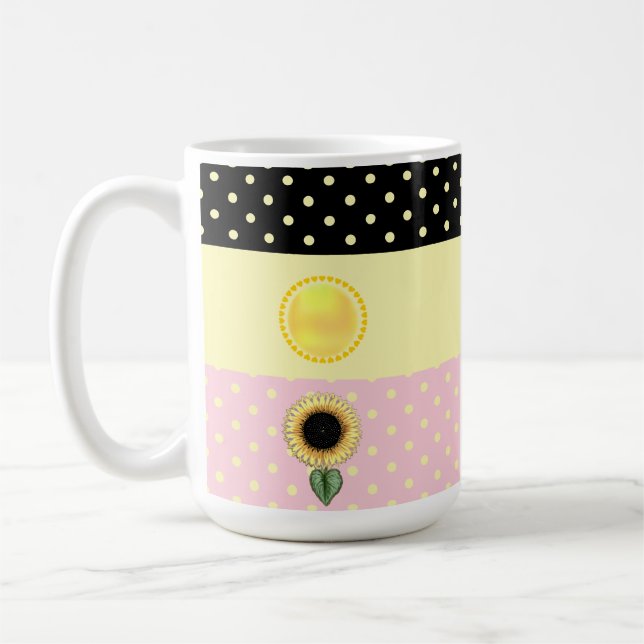 Sol och prickar kaffemugg (Vänster)