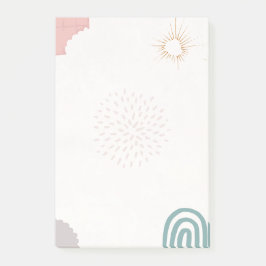 sol och regnbåge färg post-it block