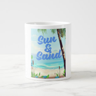 Sol och sand inspirerande citat tecknad affisch la jumbo mugg