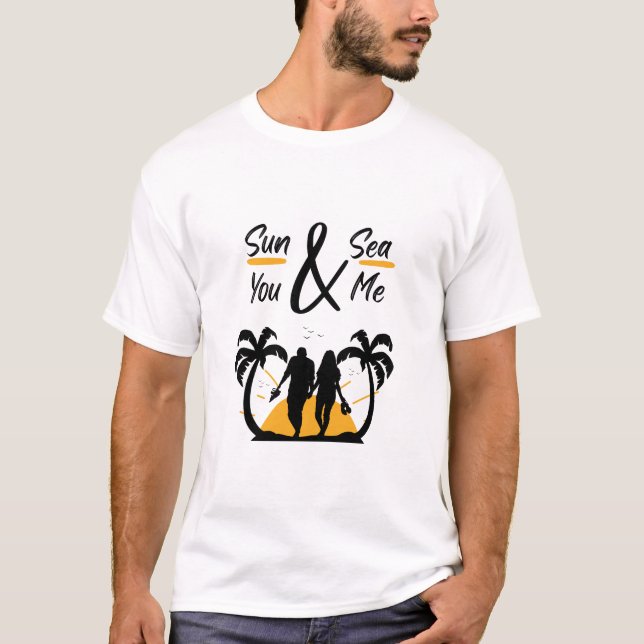 Sol och Sea You & Me Sommardesign T Shirt (Framsida)