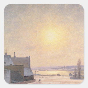 Sol och Snö, scenen från Stockholm Fyrkantigt Klistermärke