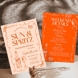 Sol och Spritz Bachelorette Helg Itinerary Inbjudningar