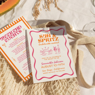 Sol och Spritz Möhippa Weekend Itinerary Inbjudningar