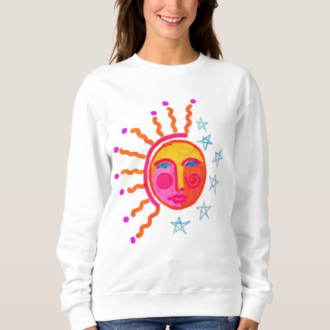 Sol och stjärnor Abstrakt konst att bära T Shirt (Framsida)