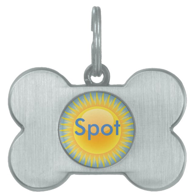 Sol och strandparaply namnbricka husdjur (Framsidan)