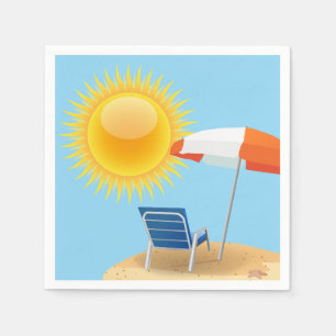 Sol och strandparaply pappersservett