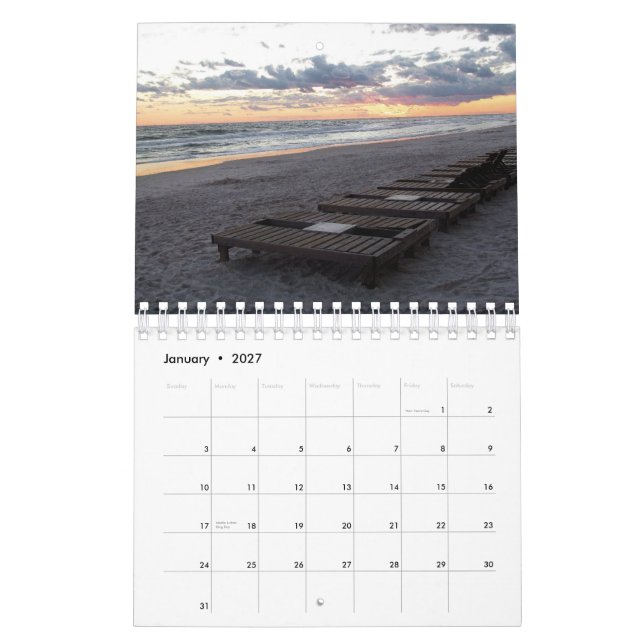 Sol- och surfakalender kalender (Jan 2027)