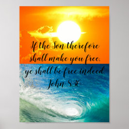 Sol och Vatten Poster John 8:36 KJV