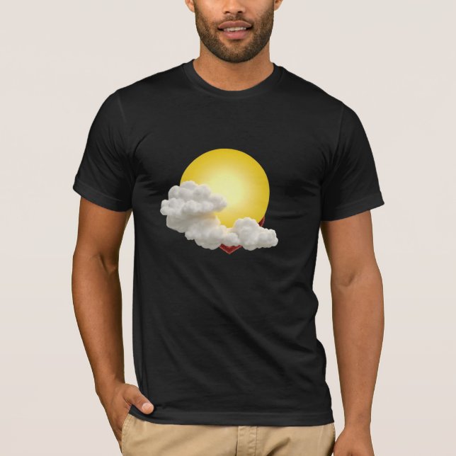 Sol och vitt moln t shirt (Framsida)