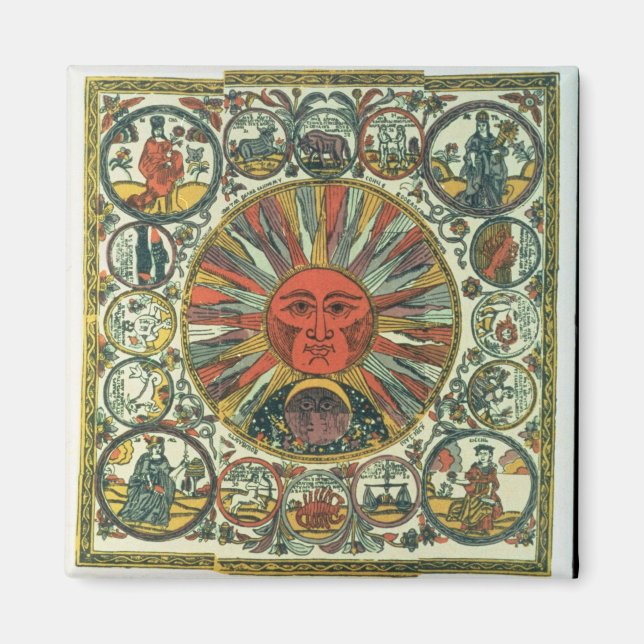 Sol och Zodiac, ryska, i slutet av 1800-talet Magnet (Framsidan)