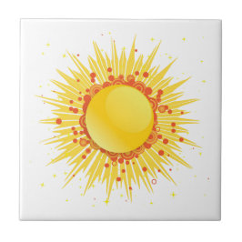 Sol orange gult groovy kakelplatta