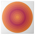 Sol Orange Viva Magenta Circles Kakelplatta<br><div class="desc">Njut av denna cirkel mönster i gradienter från färg i Viva-Magentan 2023 till Sol-Orangen.</div>