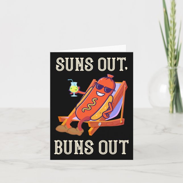 Sol Out Hett Hund Bunde Out Sause Bbq Hotdog Kort (Framsida)