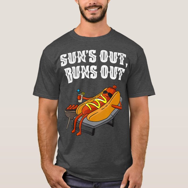 Sol Out Hett Hund Bunt Out Funny Sause BBQ Food T Shirt (Framsida)