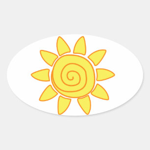 sol ovalt klistermärke