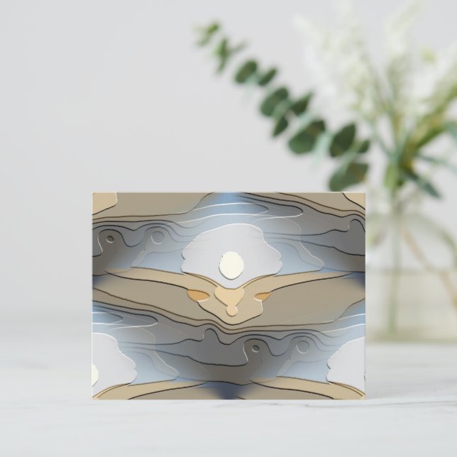 SOL ÖVER BACKE-ABSTRAKTEN VYKORT (Stående Fram)