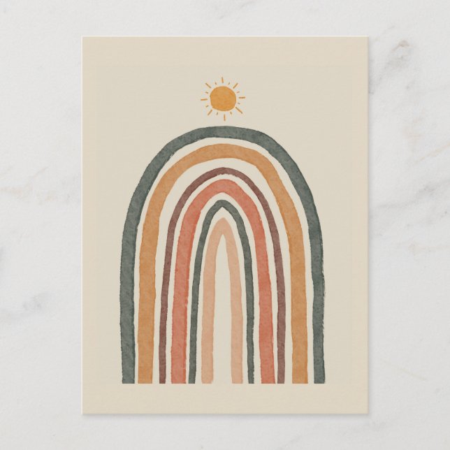 Sol över en regnbåge vykort (Framsida)