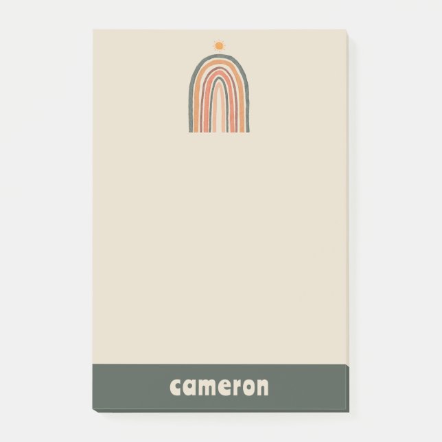 Sol över ett regnbåge post-it block (Framsida)