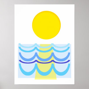 Sol över Vatten Abstrakten Poster