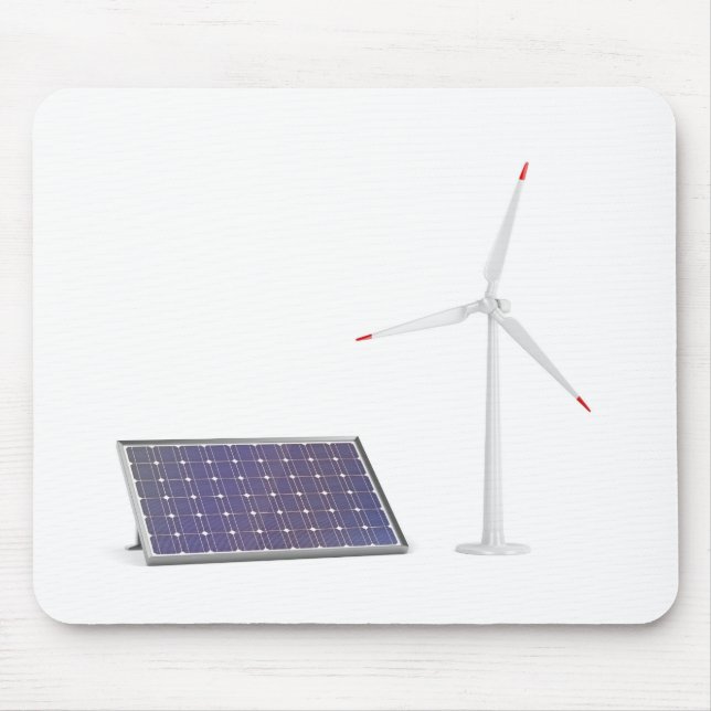 Sol- panel- och vindturbin musmatta (Framsidan)