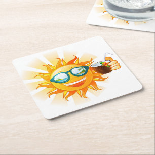 Sol Pappra Underlägg vid sommarRoligten Papper Kvadrat
