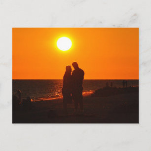 Sol par Silhouette Kärlek Sanibel Sunset-vykort Vykort