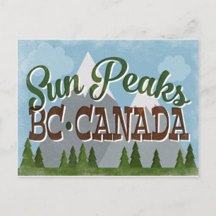 Sol Peaks Canada Roligt Retro Snowy Mountains Vykort