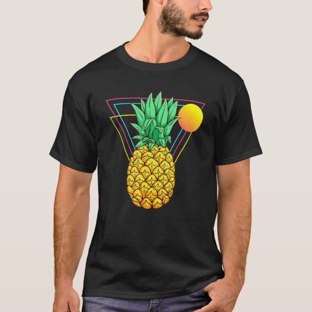 Sol: Pineapple för aporvåg Exotic Fruit Tropical S T Shirt (Framsida)